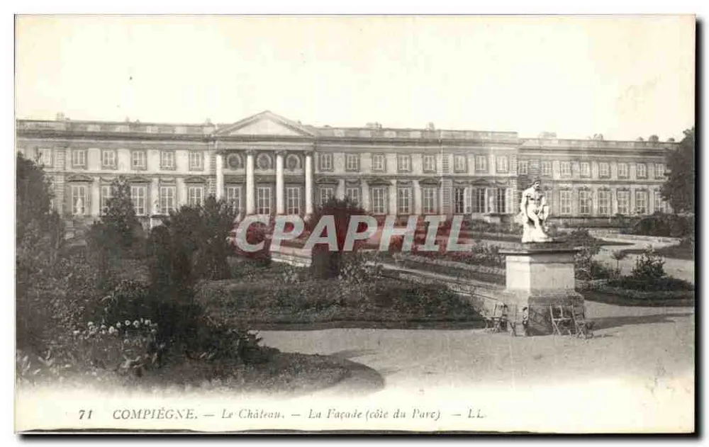 Compiègne — O Castelo — A Fachada (lado do Parque) — L.L. — n°71 - Frente