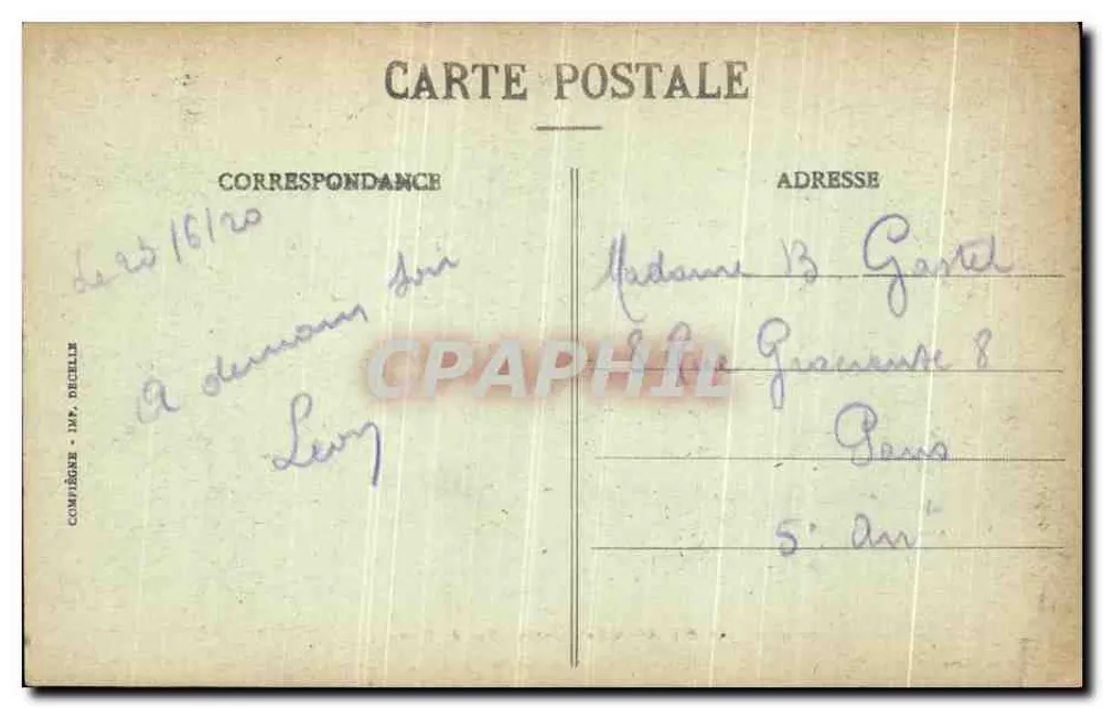 Compiègne - O Castelo - Vista do Parque — Decelle, Compiègne - Verso