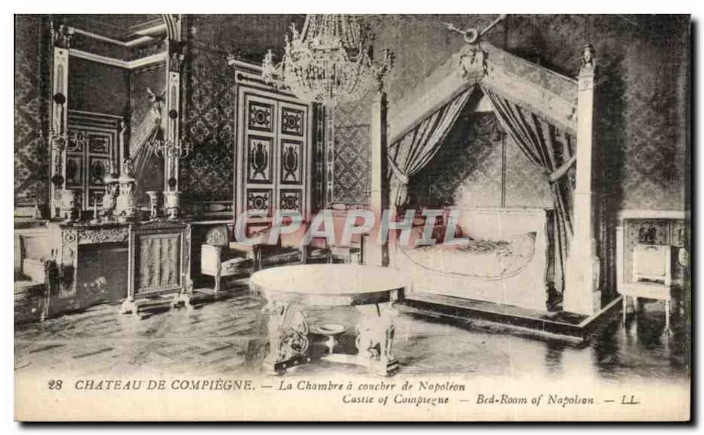 Château de Compiègne — La Chambre à coucher de Napoléon — LL. n°28 - Recto