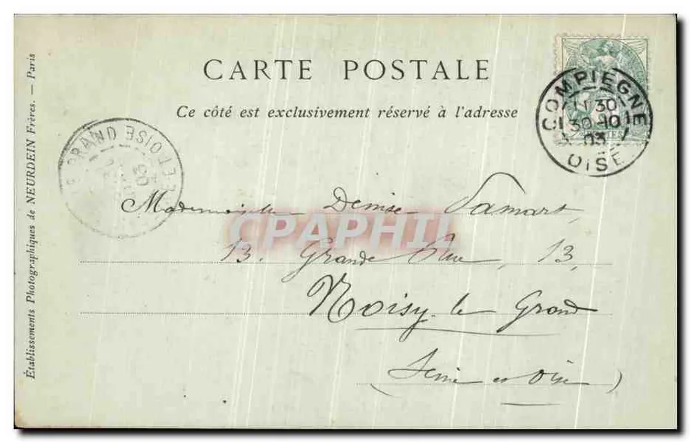 Castelo de Compiègne — O Vestíbulo de Honra — Coleções ND Fot - Verso