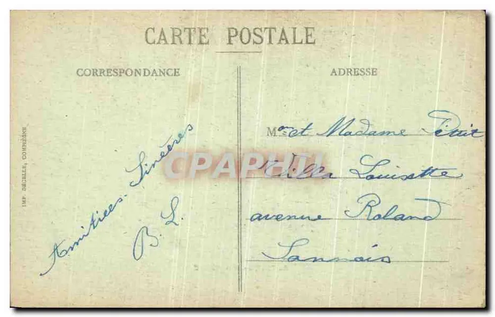 O Palácio de COMPIÈGNE — Imp. Deselle — número de série não visível - Verso