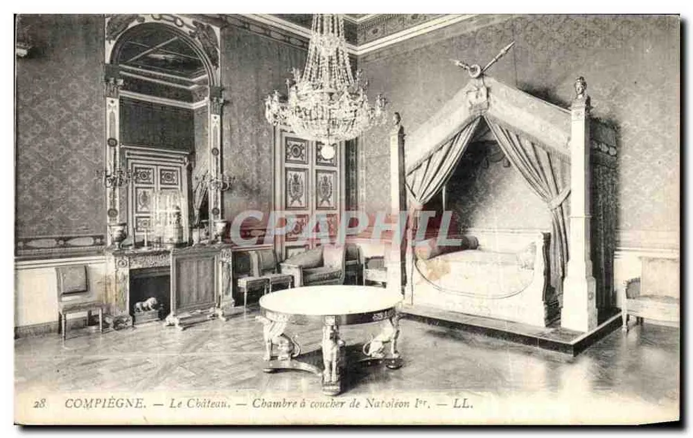Compiègne — Das Schloss — Schlafzimmer von Napoleon I. — LL. - Vorderseite