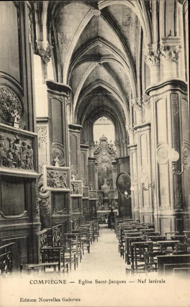 Compiègne — Igreja de São Jacó — Nef lateral — Edição Nouvelles Galeries - Frente