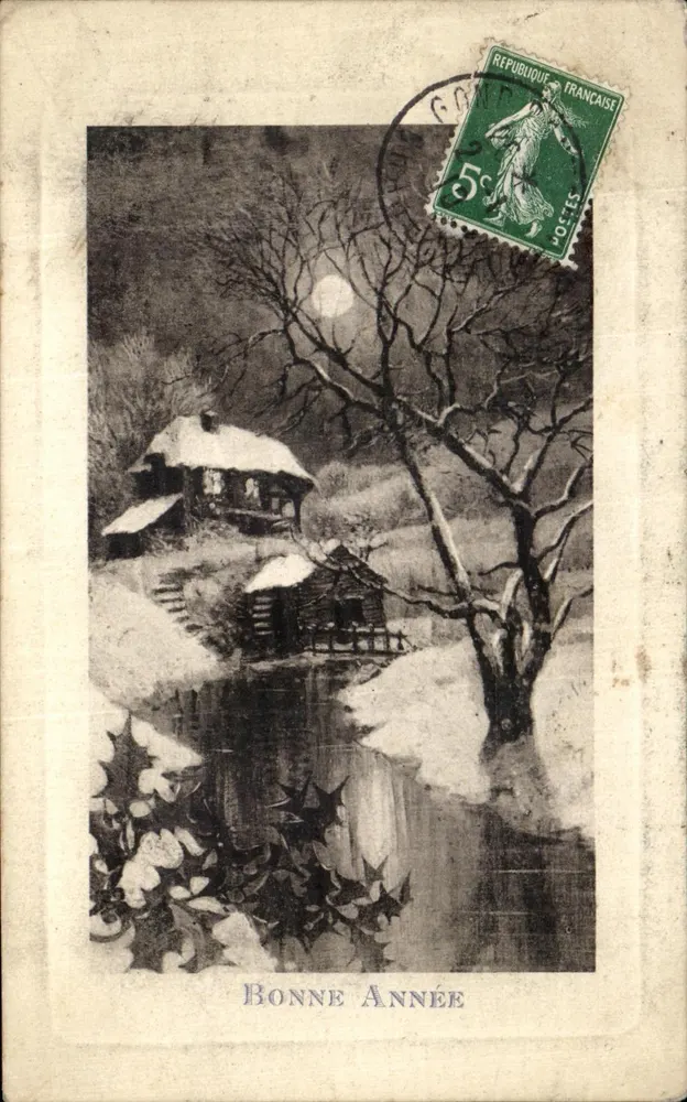 Winterlandschaft — Schneehaus unter dem Mond — Verlag nicht sichtbar, Serie nicht sichtbar - Vorderseite