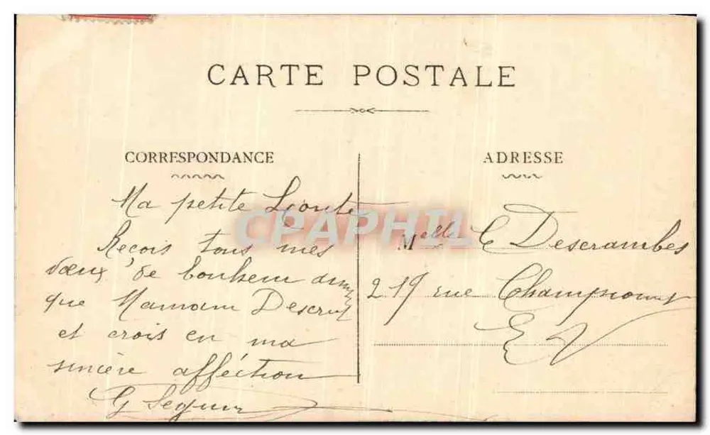 Jesu-Cristo com o Sagrado Coração — A causa da França defendida por Maria — Ch. Letaille, editor, PL. 911 - Verso