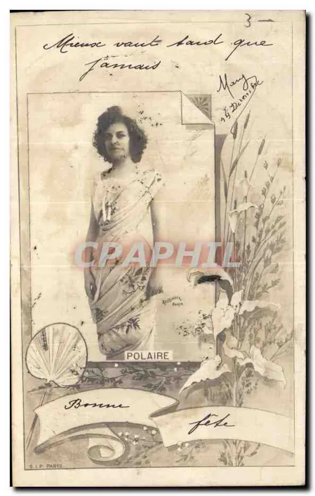 Madame Polaire — Frohe Geburtstagskarte — S.I.P. PARIS - Vorderseite
