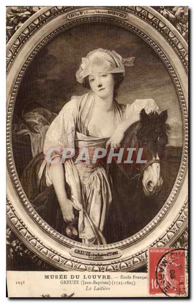 A Leiteira — Museu do Louvre — Escola Francesa — Greuze (Jean-Baptiste) 1725-1805 - Frente
