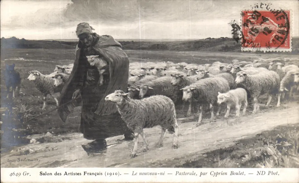 Das Neugeborene — Pastorale — Salon des Artistes Français (1910) — von Cyprien Boulet — ND Phot. - Vorderseite
