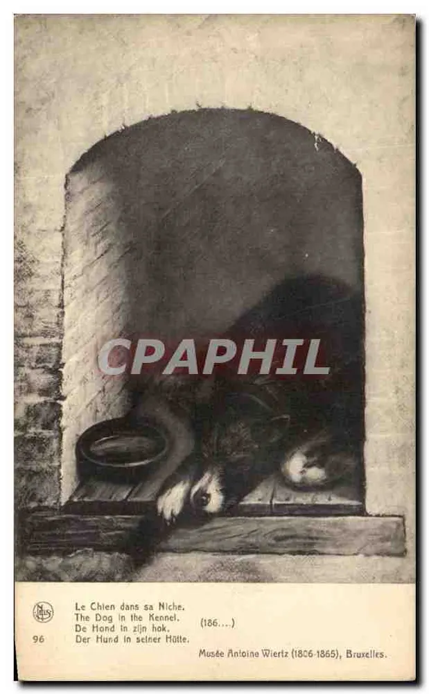 Der Hund in seiner Hütte — Werk von Antoine Wiertz (1806-1865) — Verlag N.E.S., Nr. 96 - Vorderseite