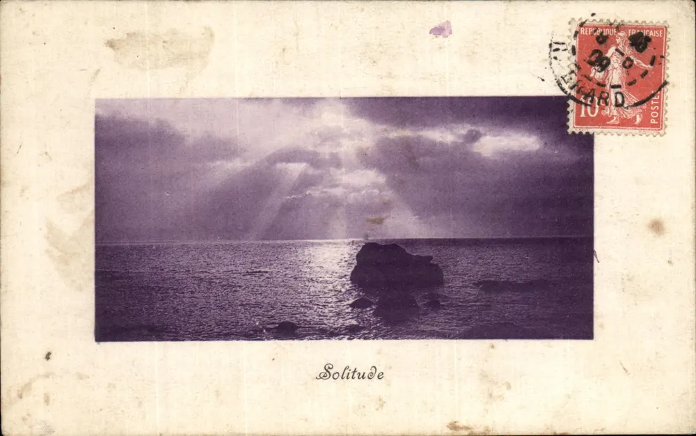 Solidão — vista do mar com raios de sol — S. Le. Bell. Tranner & Cie, Como e Zürich - Stab. stiografico - Frente