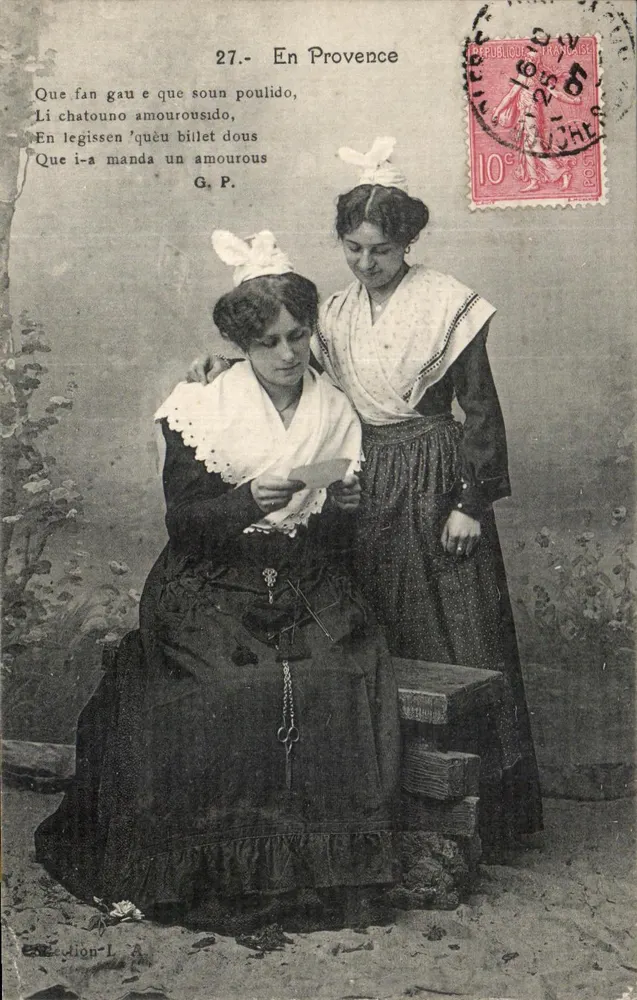 Duas jovens mulheres na Provência — G. P. — Edição L. A. - Frente