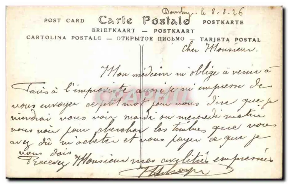 Estátua de Pio X — pelo Prof. Francesco Sarto, escultor, depositada na praça Saint-Sulpice, Paris — N° 20, D. Saudinos-Ritouret, Edit. - Verso