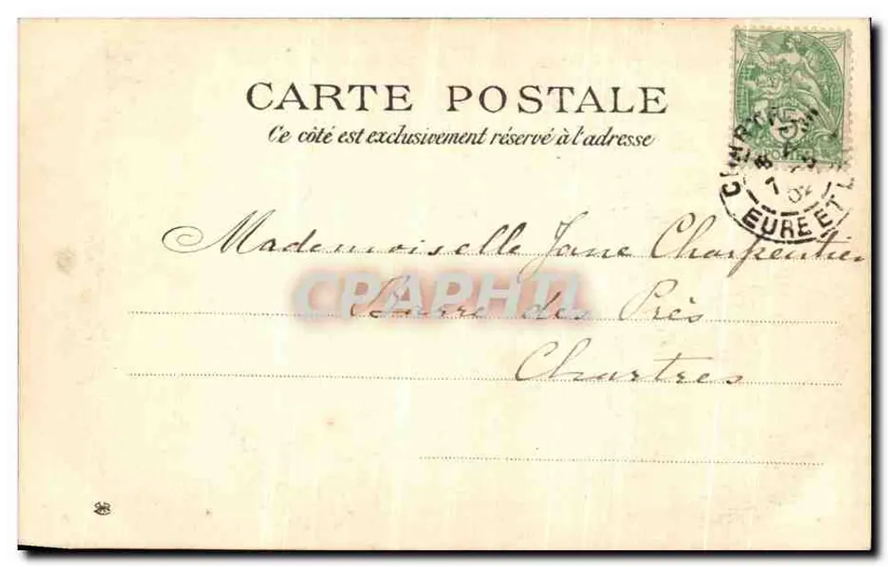 L. Wheeler — Portrait einer Frau in prunkvoller Kleidung — Cliché Manuel, Paris - Rückseite