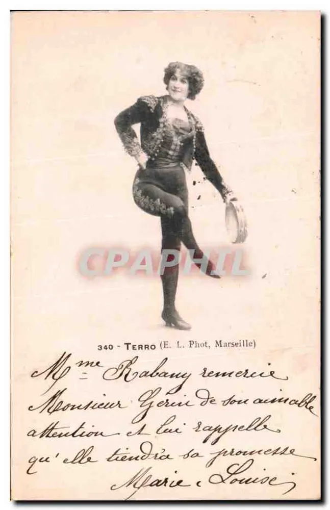 Magd im Bühnenkostüm — E. L. Phot, Marseille, n° 340 - Vorderseite