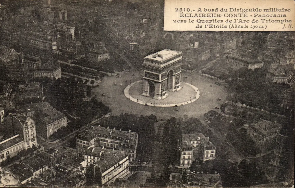 Arc de Triomphe — Luftbild vom Militärballon Éclaireur-Conté — J.H. — Nr. 2510 - Vorderseite