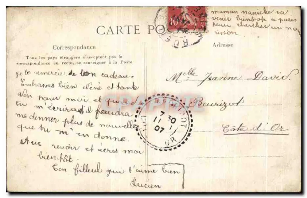Paris — Souvenir du XVIIe arrondissement — E.L.D. (éditeur imprimé sur la carte) - Verso