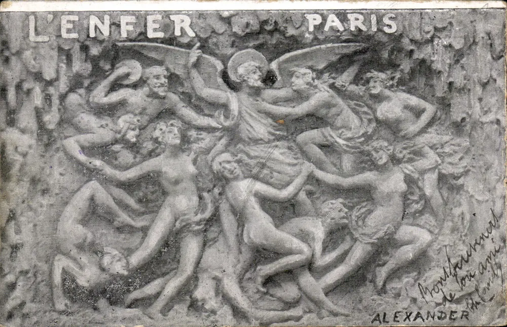 L'Inferno a Parigi — scultura dell'ingresso del museo dell'Orangerie — editore Alexander - Recto