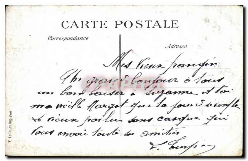 Paris. Porta Saint-Denis — vista urbana com arcos e edifícios — editor Monchaux, n°32 - Verso