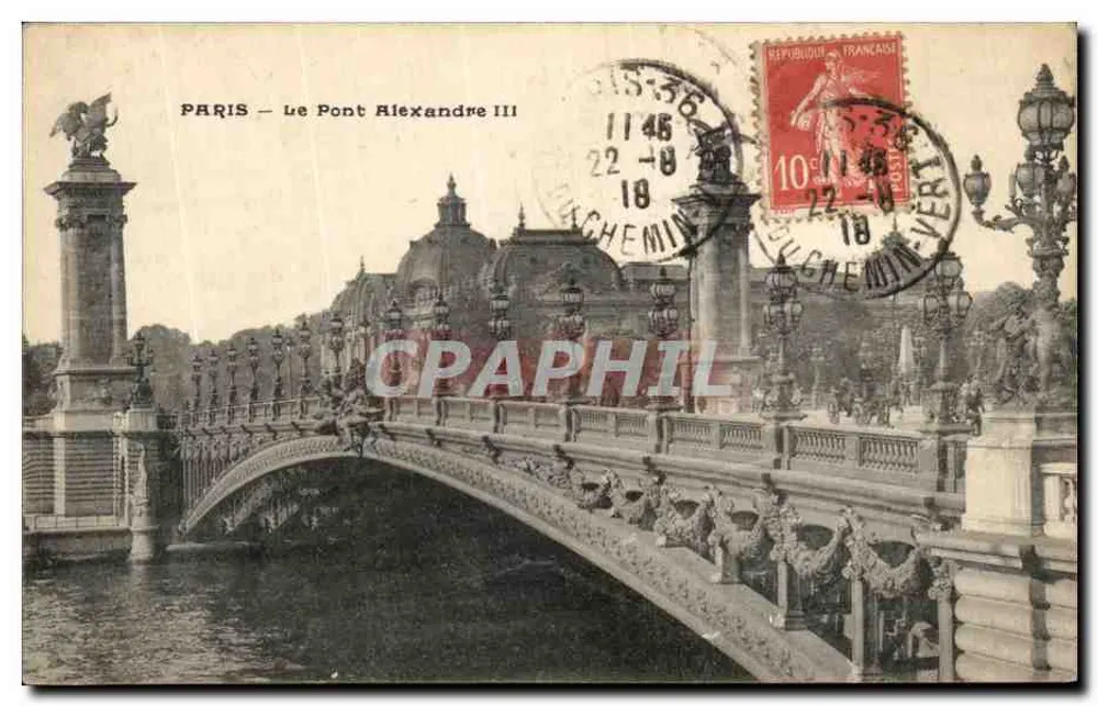 Paris — O Ponte Alexandre III — Editor: E. Vonsallier - Frente