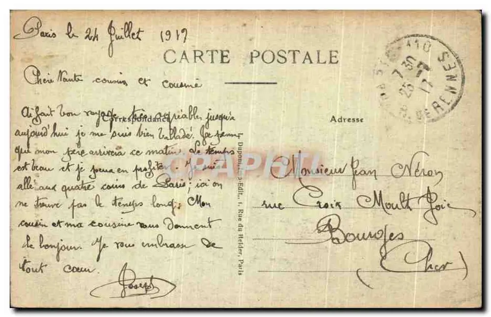 PARIS — O DOMO DOS INVALIDOS — L. D. - Verso