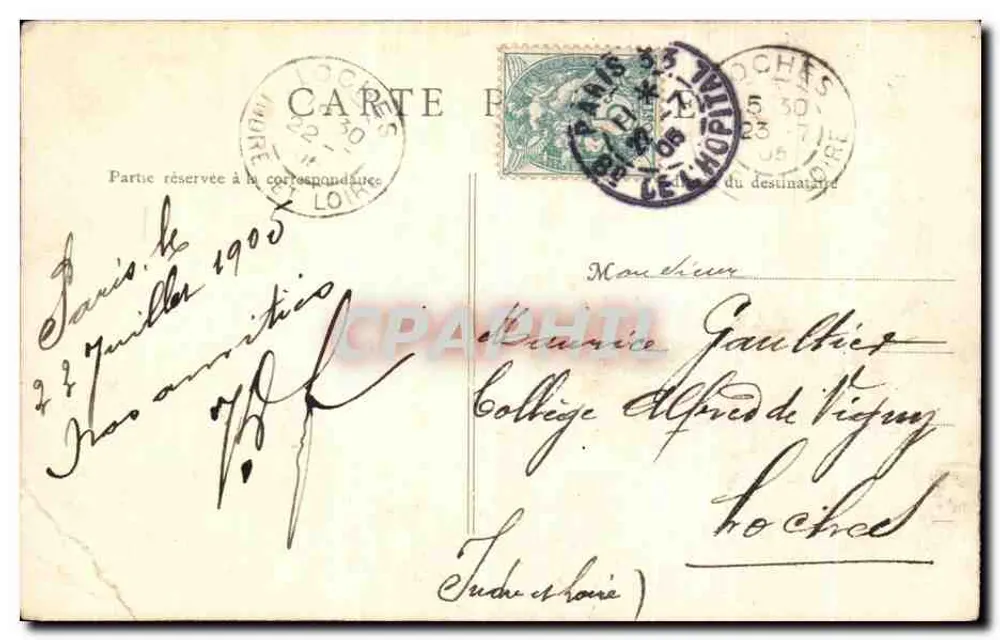 PARIS — Die Seine, Aufnahme vom Pont des Saints-Pères — E. K. PARIS, n°100 - Rückseite