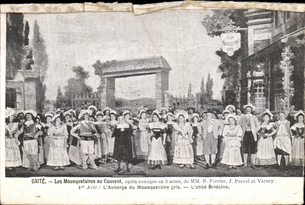 Gaité — Les Mousquetaires au Couvent, opéra-comique en 3 actes — éditeur L'Abbé Bridaine - Vorderseite