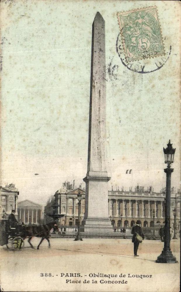 Paris - Obelisk von Luxor - Place de la Concorde - Anonymer Verlag, Nr. 388 - Vorderseite