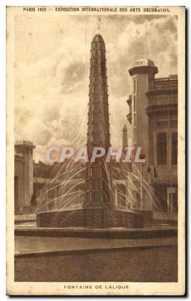 Paris 1925 — Internationale Ausstellung für Dekorative Künste — Fontäne Lalique - Vorderseite