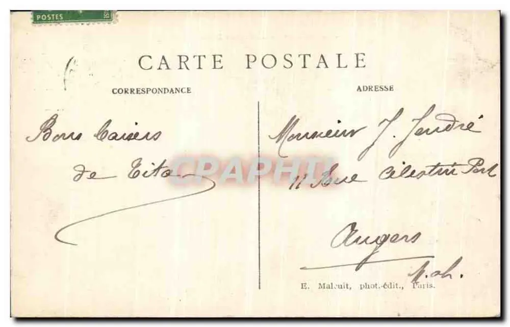 PARIS – Palácio do Luxembourg — E. Malcuit, n° 5019 - Verso