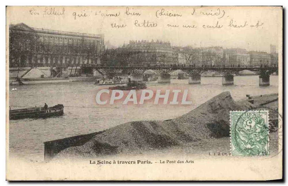 La Seine à travers Paris — Le Pont des Arts — Éditeur L. J. & Cie - Vorderseite