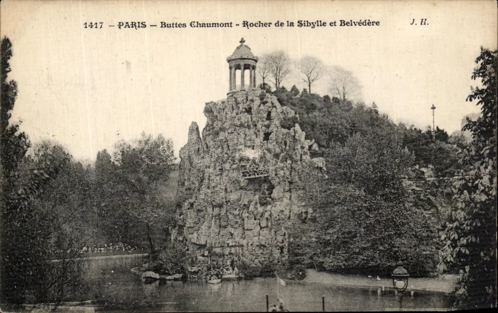 Paris - Buttes Chaumont - Rocher de la Sibylle und Belvédère — J.H. n°1417 - Vorderseite