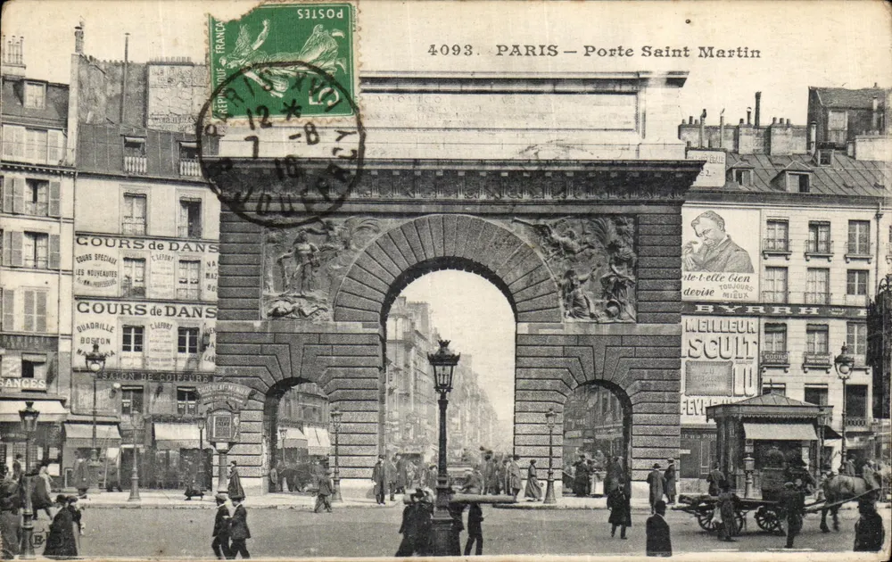 Paris — Porta Saint-Martin — editor anônimo, n° 4093 - Frente