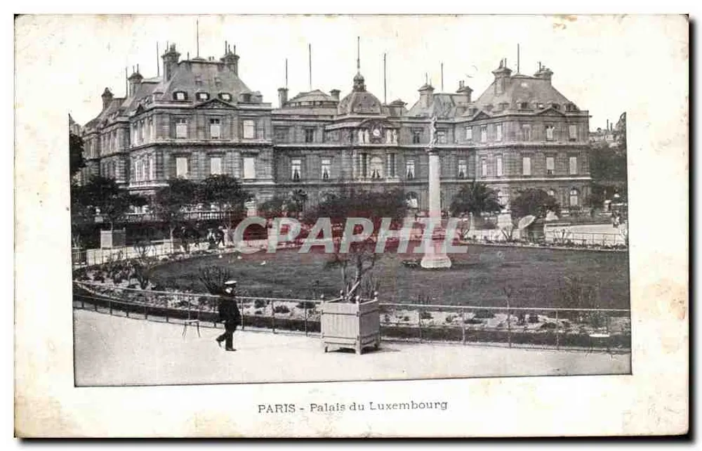 PARIS - Palácio do Luxemburgo — vista do jardim e do edifício — editor desconhecido, número de série não visível - Frente