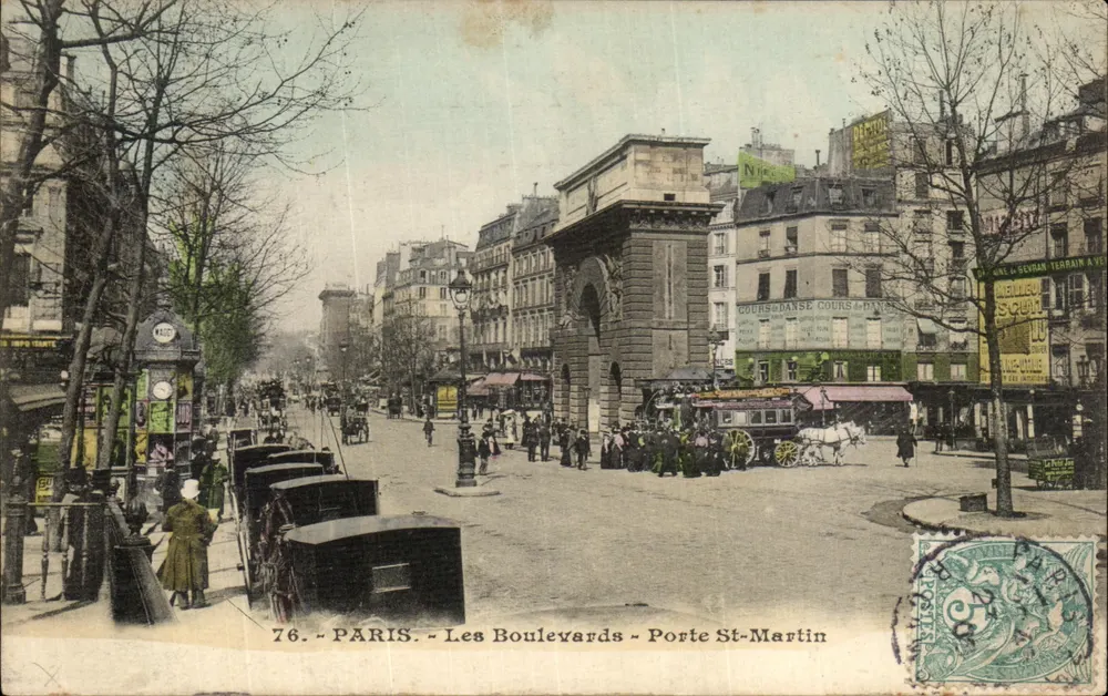 Paris - Les Boulevards - Porte St-Martin — éditeur anonyme, n° 76 - Frente