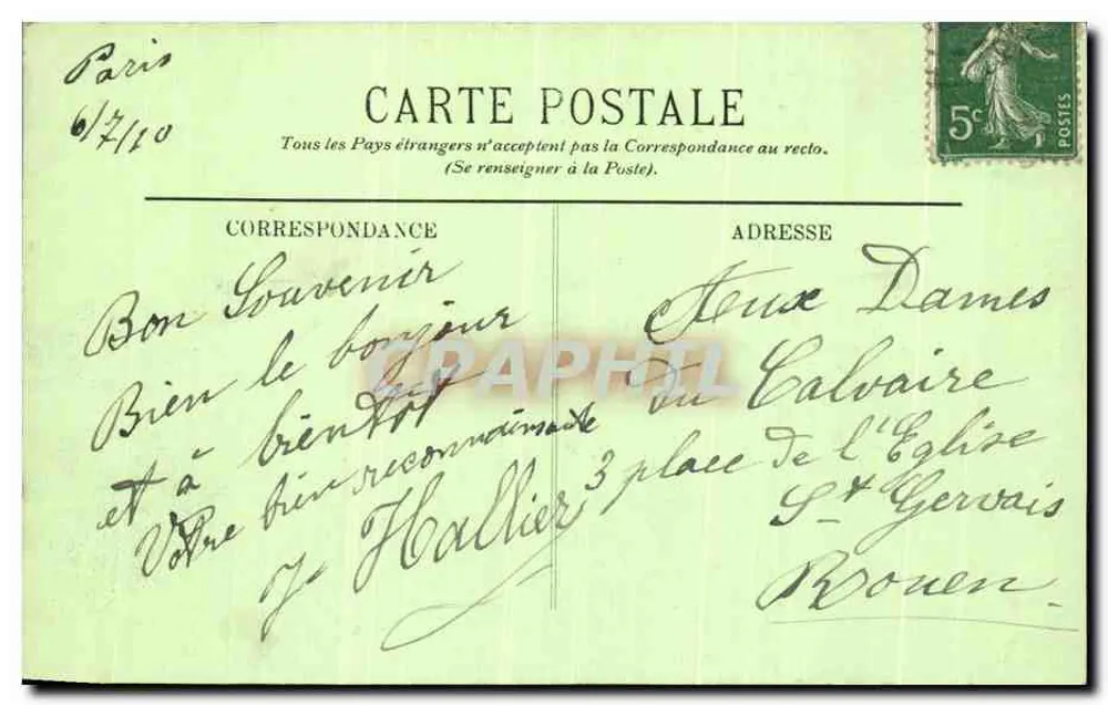 PARIS — Os Campos-Élisée — LL. — n° 353 - Verso