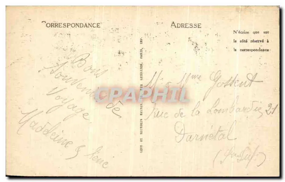 Paris — Boulevard e Porta Saint-Denis — LL - Verso