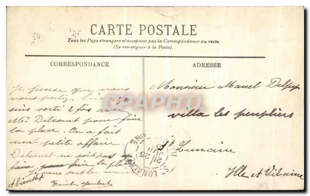 PARIS — A Conciergerie — Editor LL, n° 5771 - Verso