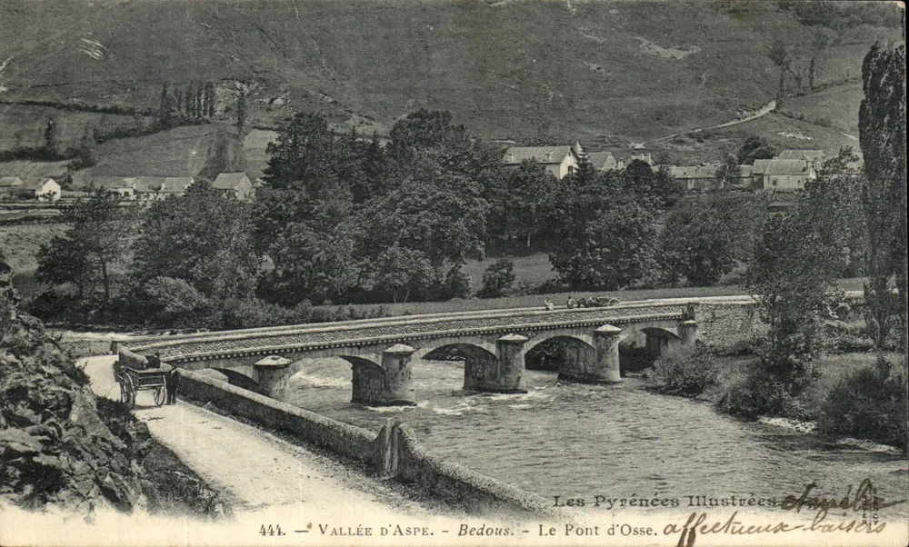 O Ponte de Osse em Bedous — Vale d'Aspe — Les Pyrénées Illustrées, n°444 - Frente