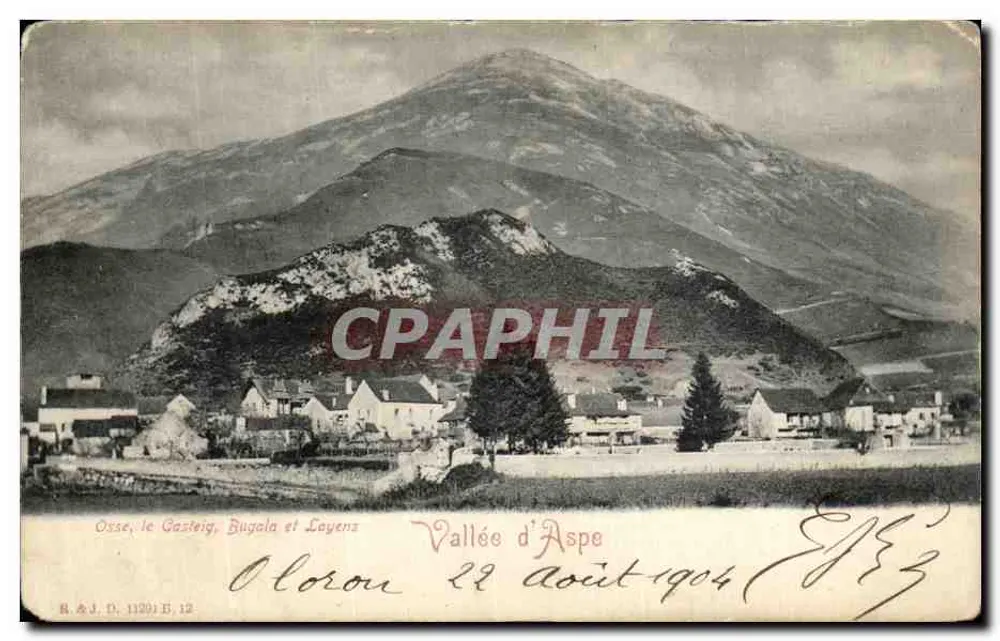 Osse, o Casteig, Bugola e Layens — Vale d'Aspe — R.A.J.D. 11201 E.12 - Frente