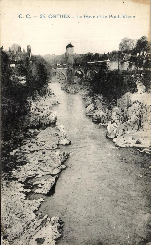 Orthez — Der Gave und die Alte Brücke — C.C. 24 - Vorderseite