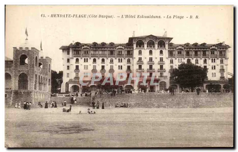 Hendaye-Plage (Côte Basque) — Das Hotel Eskualduna — Die Strände — B. R. - Vorderseite