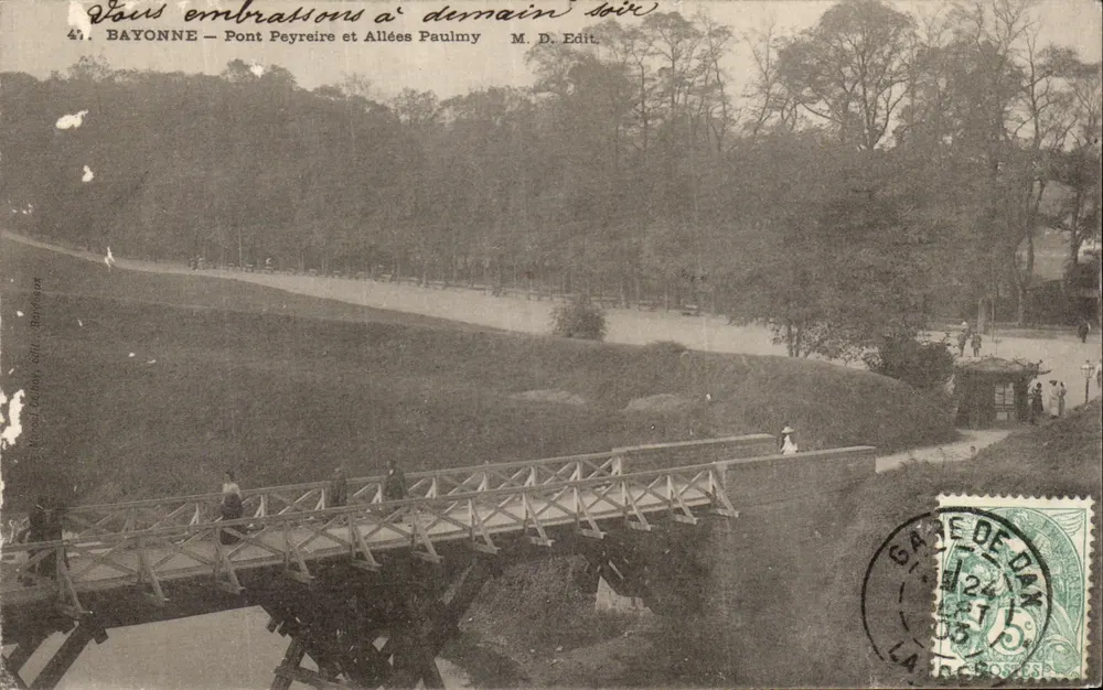 Bayonne — Pont Peyreire und Allées Paulmy — M. D. Edit. - Vorderseite