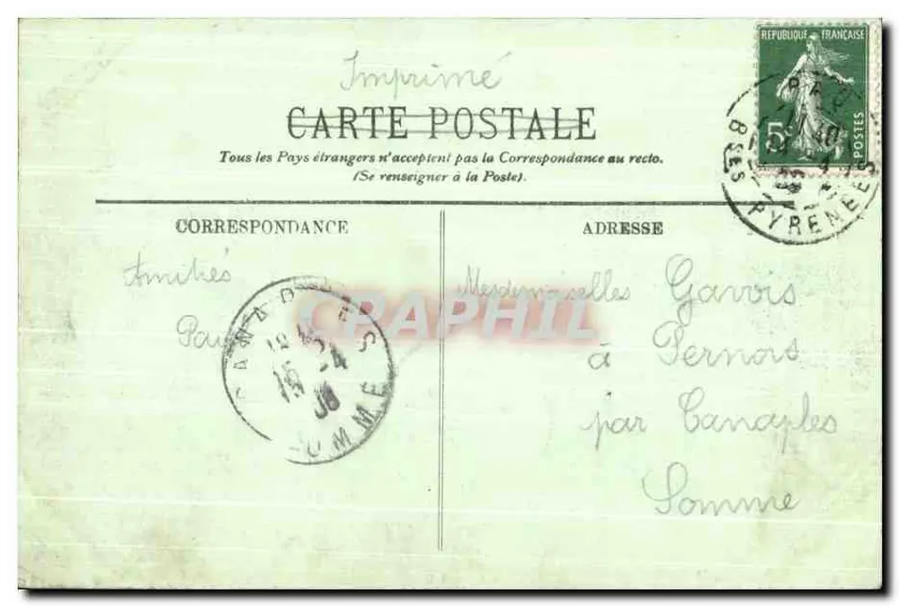 Pau — A Cadeia dos Pirineus — LL. — n°192 - Verso
