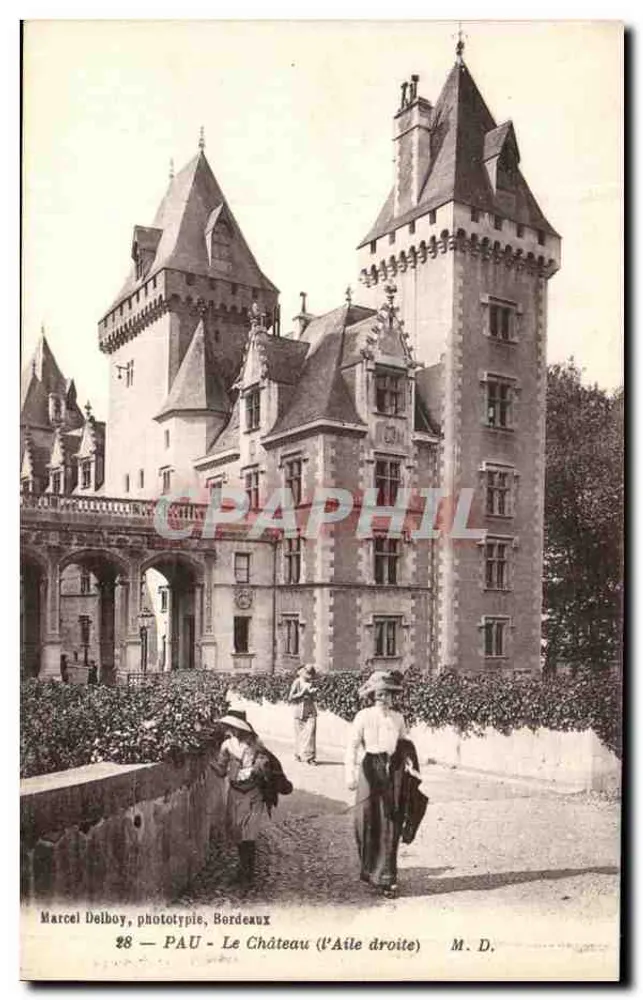 PAU — O Castelo (A Ala Direita) — Marcel Delboy, fototipia, Bordeaux - Frente