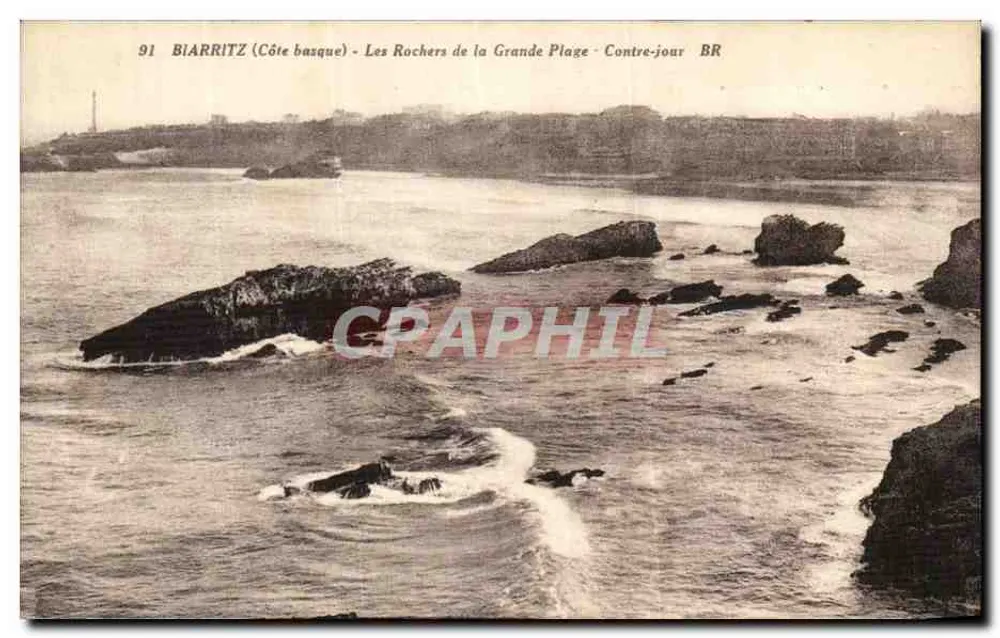 Biarritz (Côte basque) - Die Felsen der Grande Plage - Rücklicht BR - Vorderseite