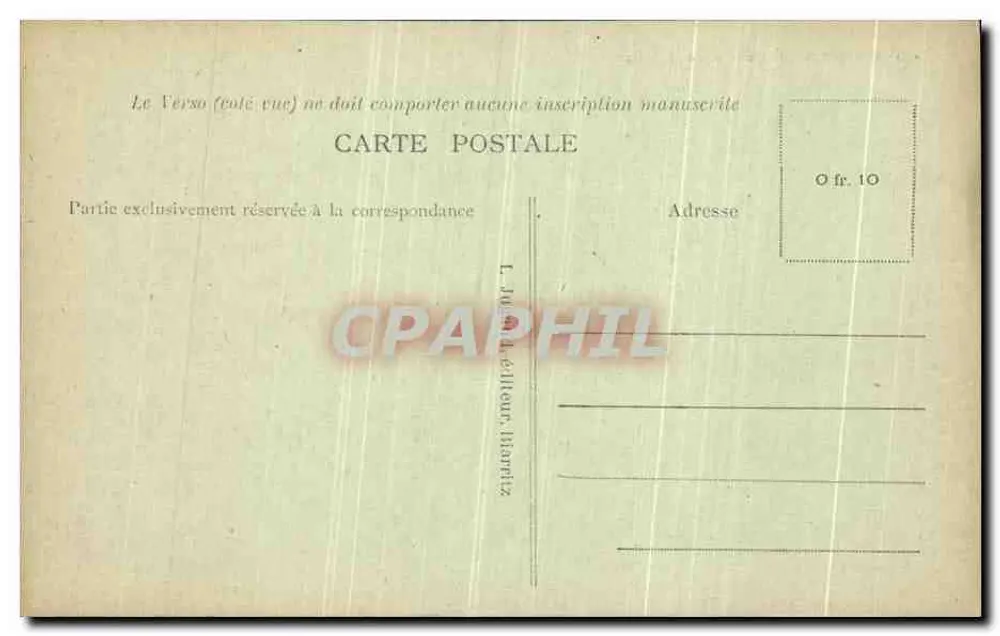 Biarritz — Esplanada da Virgem — L. Jourdan, editor, Biarritz - Verso