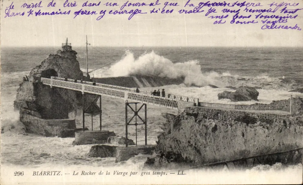 Biarritz — Der Felsen der Jungfrau bei stürmischem Wetter — LL. Nr. 296 - Vorderseite