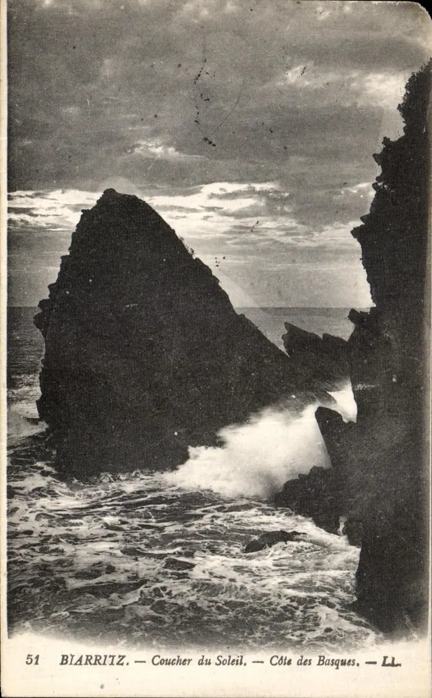 Biarritz — Pôr do Sol — Costa das Basques — LL — n°51 - Frente