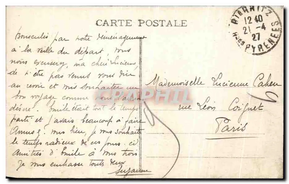 Biarritz (B.-P.) - Der Felsen der Jungfrau während des Sturms - Marcel Talbouy, Bordeaux - Rückseite