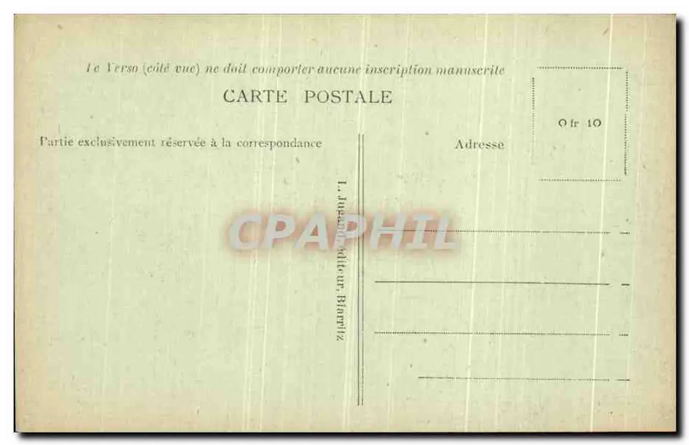Biarritz — Vista Geral — L. Juzani, editor - Verso
